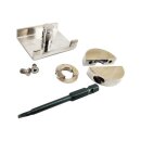 Round chastity belt with a locking button and a security...